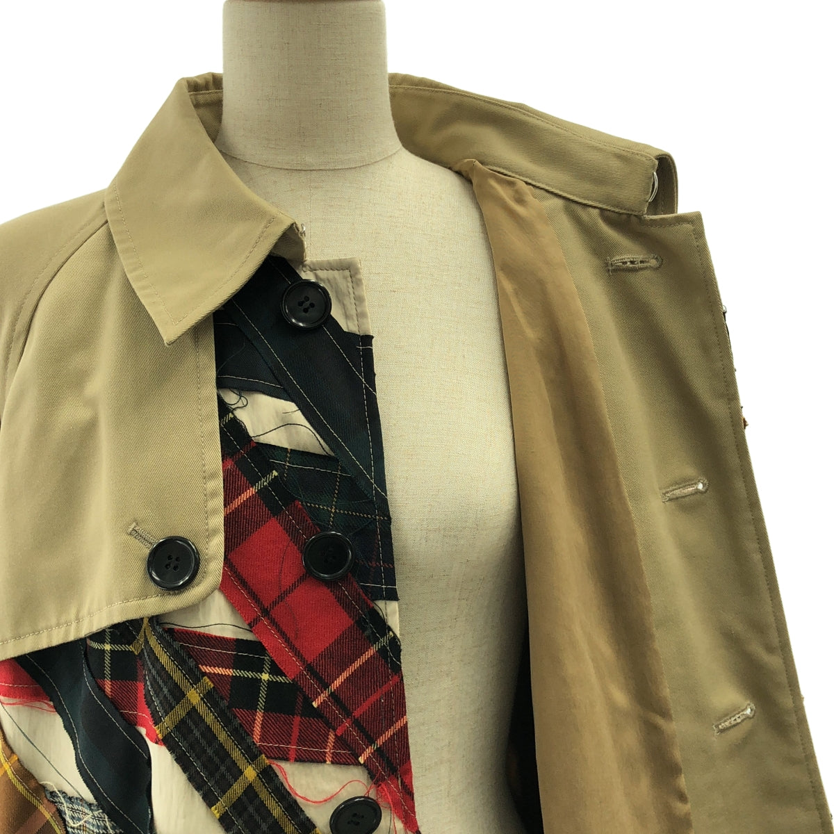 【美品】  KIDILL / キディル | 2021AW | Crust Trench Coat クラスト オーバーサイズ トレンチコート | 46 | ベージュ/レッド | メンズ 美品】 KIDILL / キディル | 2021AW | Crust Trench Coat クラスト
