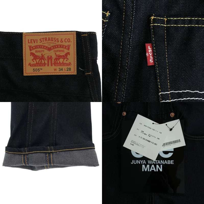 eye JUNYA WATANABE COMME des GARCONS MAN / アイジュンヤワタナベ マン | 2024SS | エステルデニム Levi's Wネーム デニムパンツ | XS | メンズ