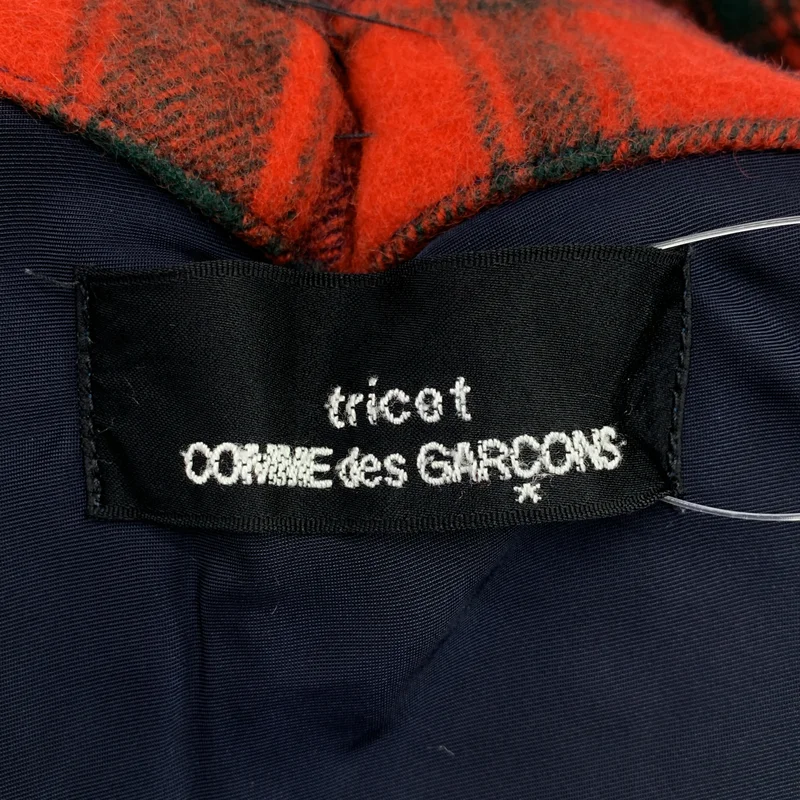 tricot COMME des GARCONS / トリココムデギャルソン | 2002AW | 異素材 切替 タータンチェック インサイドアウト カットオフ シャツ ブラウス | M | レディース