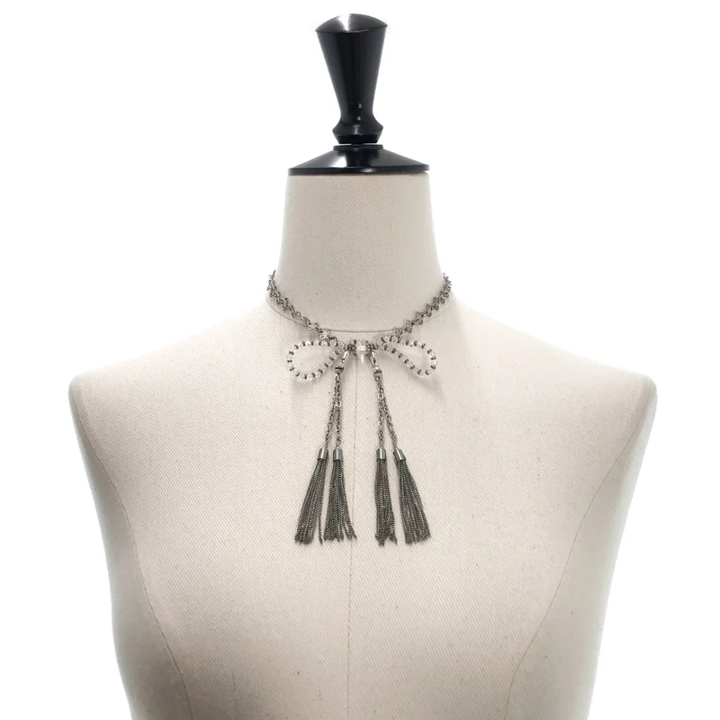 tanakadaisuke / タナカダイスケ | crystal ribbon chain necklace ネックレス |