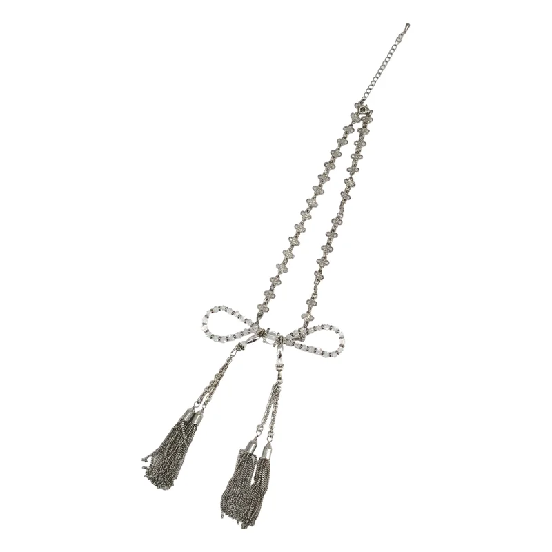 tanakadaisuke / タナカダイスケ | crystal ribbon chain necklace ネックレス |