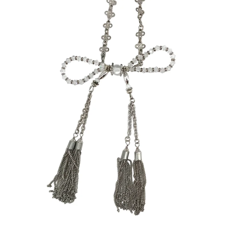 tanakadaisuke / タナカダイスケ | crystal ribbon chain necklace ネックレス |
