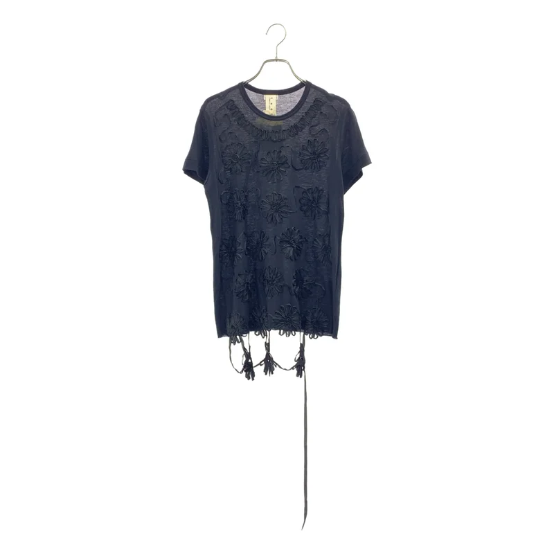 tao COMME des GARCONS / タオコムデギャルソン | 2008AW | リボンテープ フラワー装飾 カットソー | M | レディース