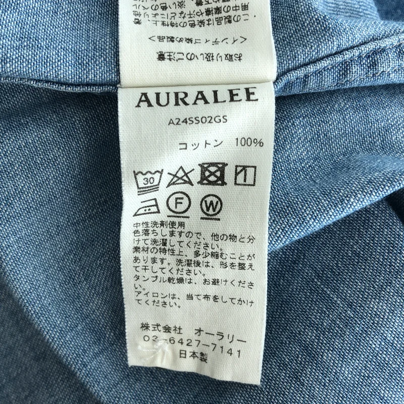 AURALEE / オーラリー | 2024SS | SELVEDGE SUPER LIGHT DENIM HALF SLEEVED SHIRT シャツ | 3 | メンズ