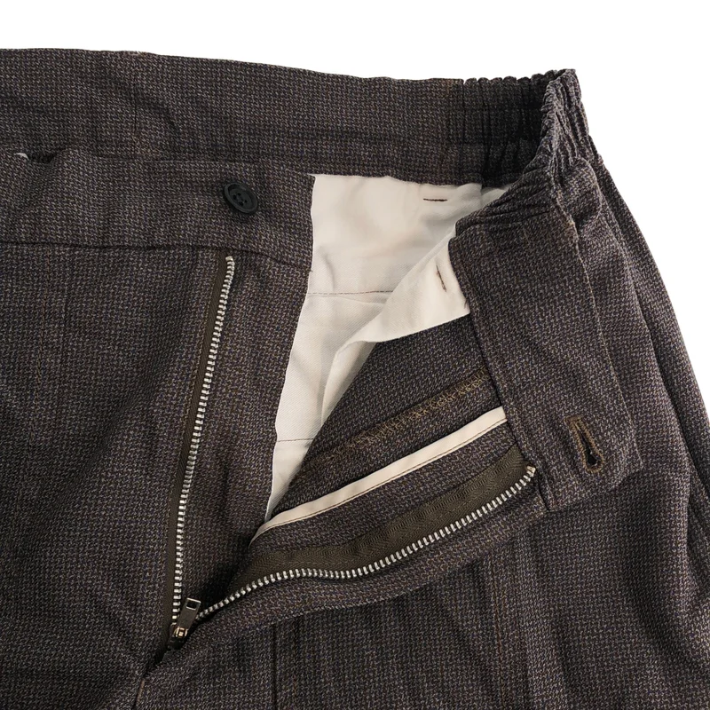 COMME des GARCONS HOMME DEUX / コムデギャルソンオムドゥ | 2025SS | ポリ縮絨 格子柄 ダブルプリーツパンツ | S | メンズ