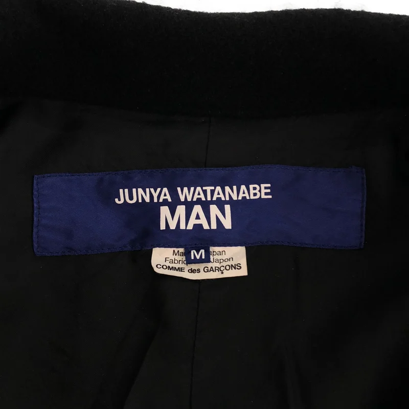 JUNYA WATANABE MAN / ジュンヤワタナベマン | 2023AW | ウール 紡毛ツイル 製品加工 多素材パッチワーク スタンドカラージャケット | M | メンズ