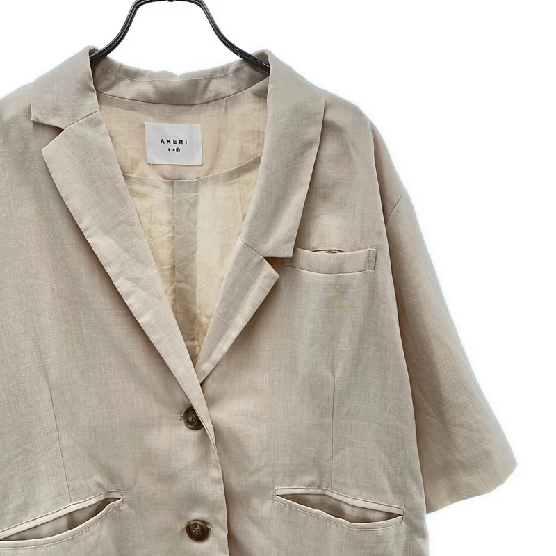 AMERI / アメリ | LIGHT HALF SLEEVE SHIRT JACKET  ジャケット | F | レディース