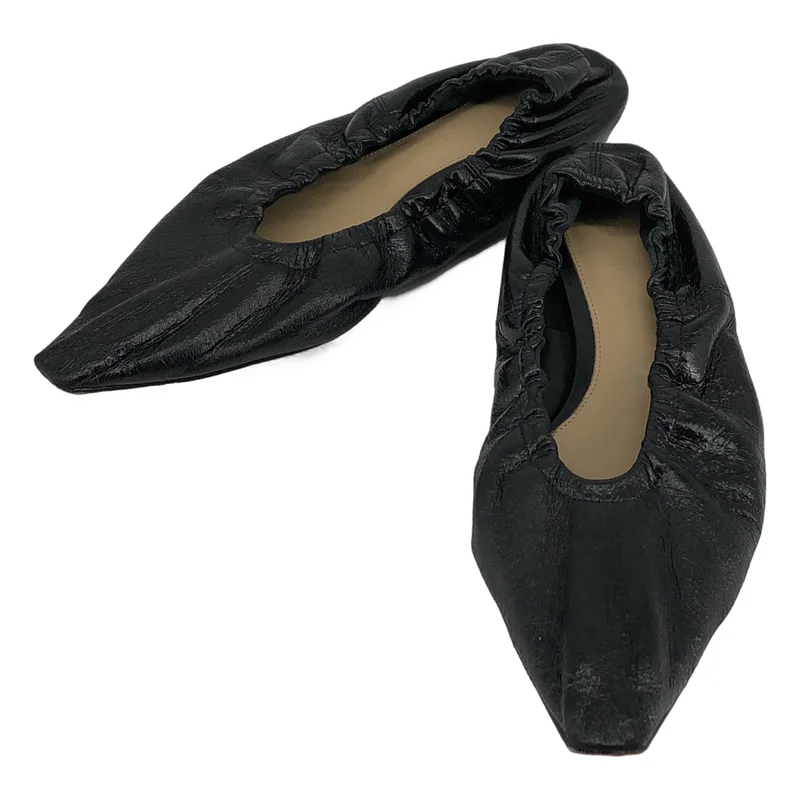 BOTTEGA VENETA / ボッテガヴェネタ | アーモンド レザー フラットシューズ | 36 1/2 | レディース