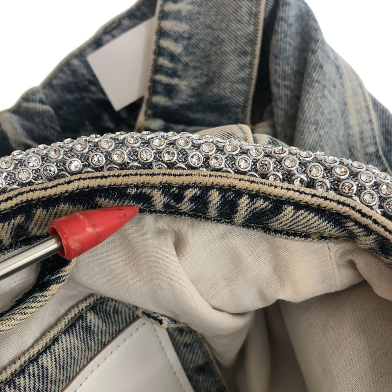 3.1 Phillip Lim / スリーワンフィリップリム | ダメージ加工 ビジュー スリーブレス デニム ベスト | S | レディース