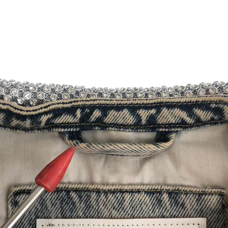 3.1 Phillip Lim / スリーワンフィリップリム | ダメージ加工 ビジュー スリーブレス デニム ベスト | S | レディース