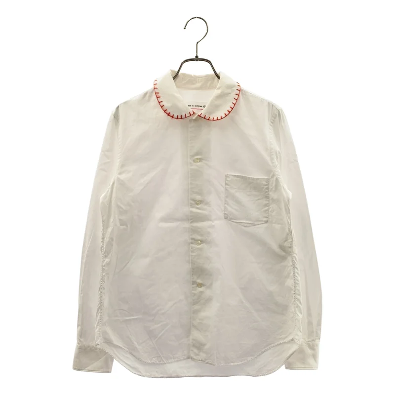 COMME des GARCONS GIRL / コムデギャルソンガール | 2017AW | コットン ステッチワーク 丸襟 シャツ ブラウス | S | レディース