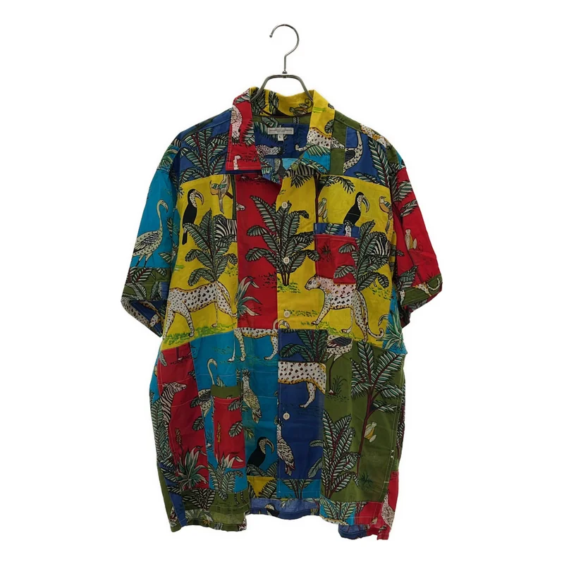 Engineered Garments / エンジニアドガーメンツ | アニマルプリント パッチワーク ショートスリーブシャツ | L | メンズ
