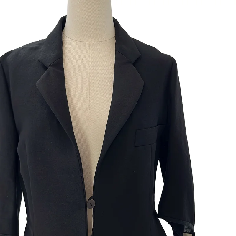 LOEWE / ロエベ | Linen Tie-Up Sleeve Detail Coat / リネン カットオフ フレアスリーブ コート | 34 | レディース