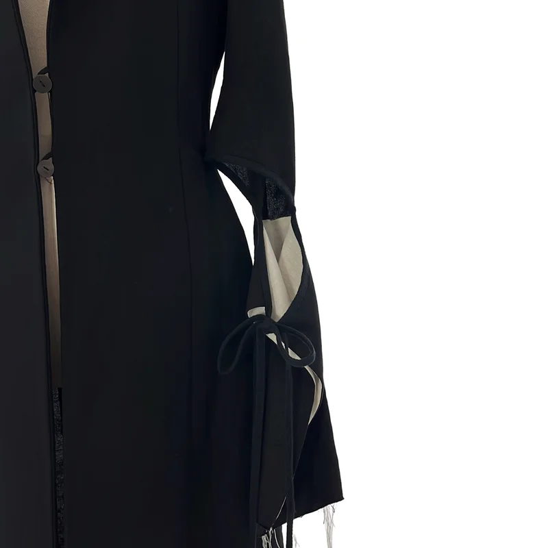 LOEWE / ロエベ | Linen Tie-Up Sleeve Detail Coat / リネン カットオフ フレアスリーブ コート | 34 | レディース