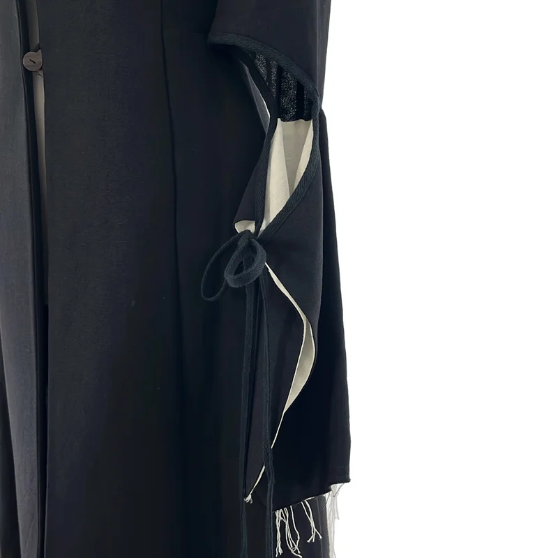 LOEWE / ロエベ | Linen Tie-Up Sleeve Detail Coat / リネン カットオフ フレアスリーブ コート | 34 | レディース