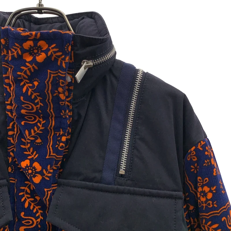 sacai / サカイ | × Reyn Spooner / レインスプーナー / コーデュロイ切り替え マルチジップ 中綿ジャケット | 1 | レディース