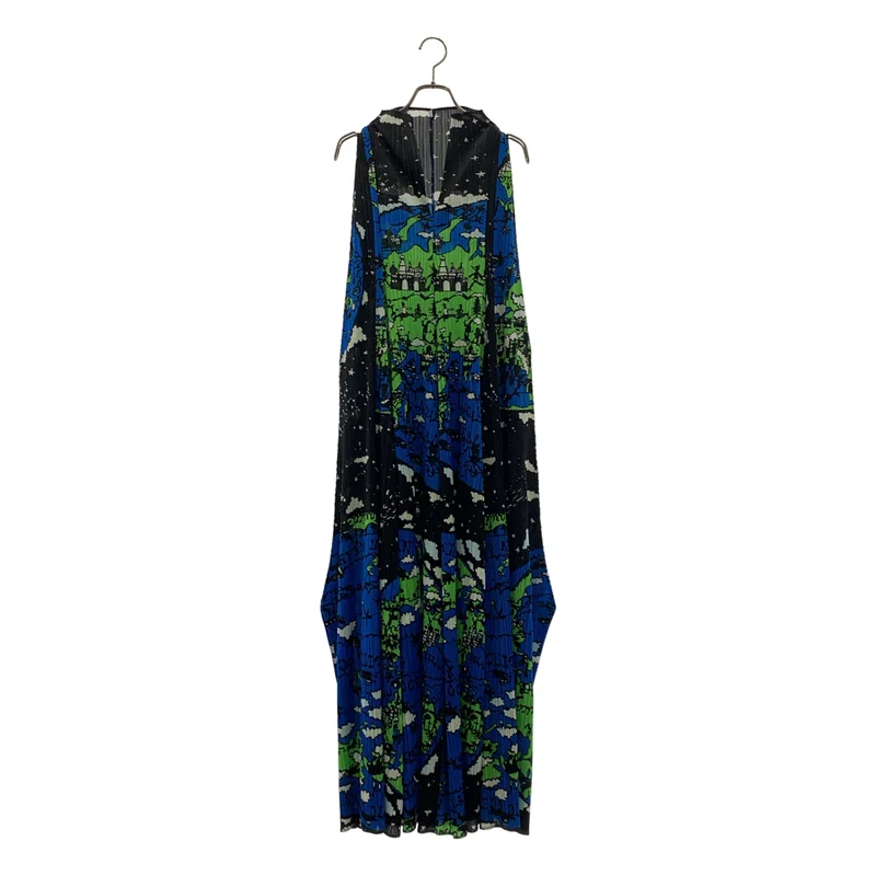 PLEATS PLEASE ISSEY MIYAKE / プリーツプリーズイッセイミヤケ | 総柄 変形 オーバーシルエット ドレス ワンピース | 4 | レディース