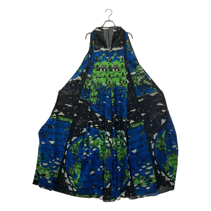 PLEATS PLEASE ISSEY MIYAKE / プリーツプリーズイッセイミヤケ | 総柄 変形 オーバーシルエット ドレス ワンピース | 4 | レディース
