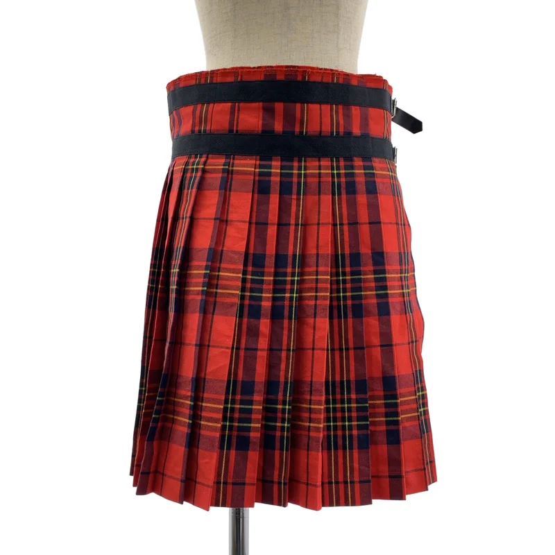 tricot COMME des GARCONS / トリココムデギャルソン | 2011AW | タータンチェック アシンメトリー ダブルアジャスター ラップ スカート | S | レディース