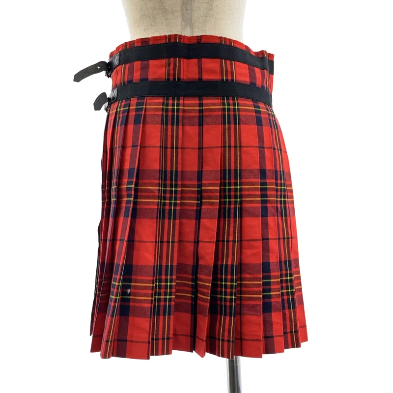 tricot COMME des GARCONS / トリココムデギャルソン | 2011AW | タータンチェック アシンメトリー ダブルアジャスター ラップ スカート | S | レディース