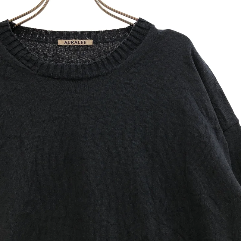 AURALEE / オーラリー | 2024SS | WRINKLED DRY COTTON KNIT P/O シワ加工 クルーネックニット | 5 | メンズ