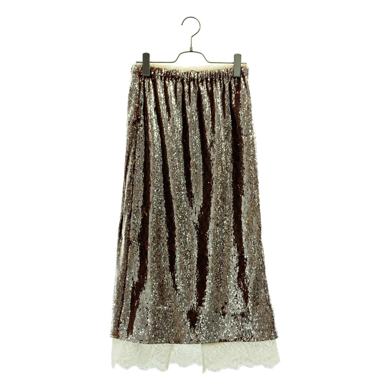 Maison Special / メゾンスペシャル | Lace Combination Sequin Skirt / スパンコール スリット スカート | 38 | レディース