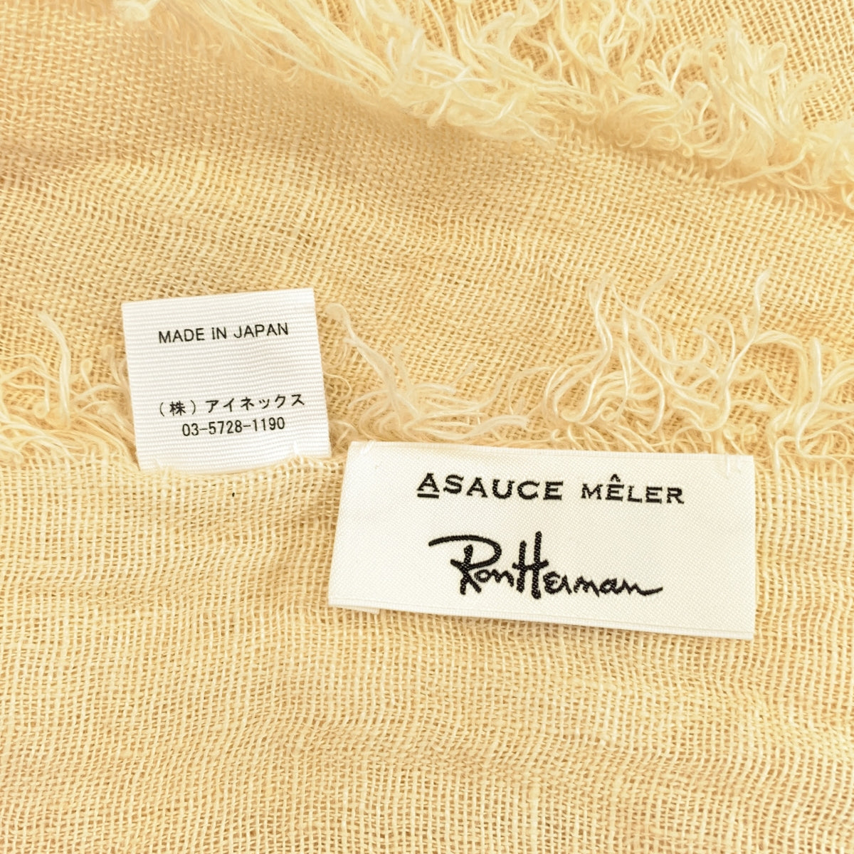 ASAUCE MÉLÈR × Ron Herman リネンフリンジストール ASAUCE MELER / アソース メレ | × Ron Herman リネン フリンジ