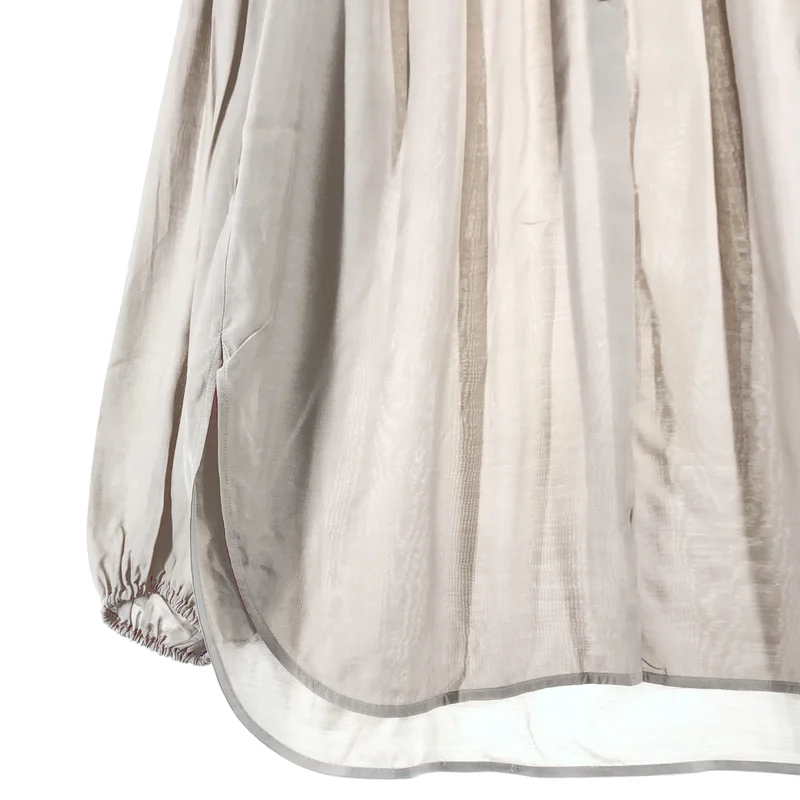 BEIGE， / ベイジ | レーヨン バンドカラー ギャザー シャツ ブラウス | 2 | レディース