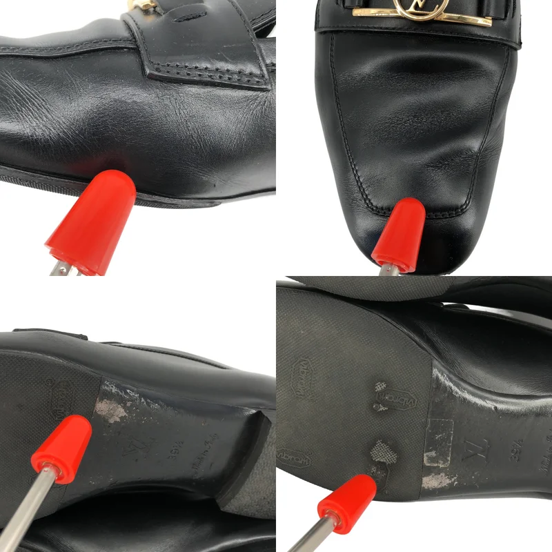 Louis Vuitton / ルイヴィトン | アッパーケースライン レザー LVロゴ ローファー | 39 1/2 | レディース