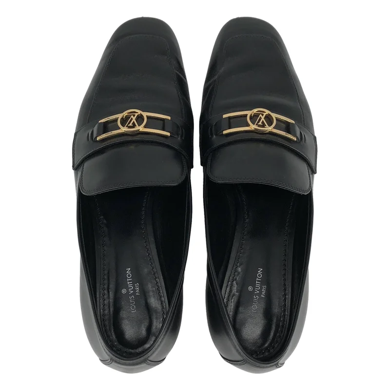 Louis Vuitton / ルイヴィトン | アッパーケースライン レザー LVロゴ ローファー | 39 1/2 | レディース