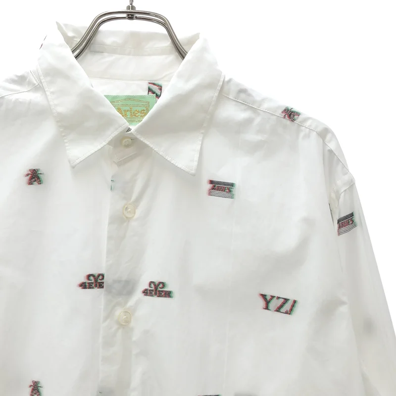 ARIES / アリーズ | コットン ロゴ刺しゅう 総柄シャツ | M | メンズ