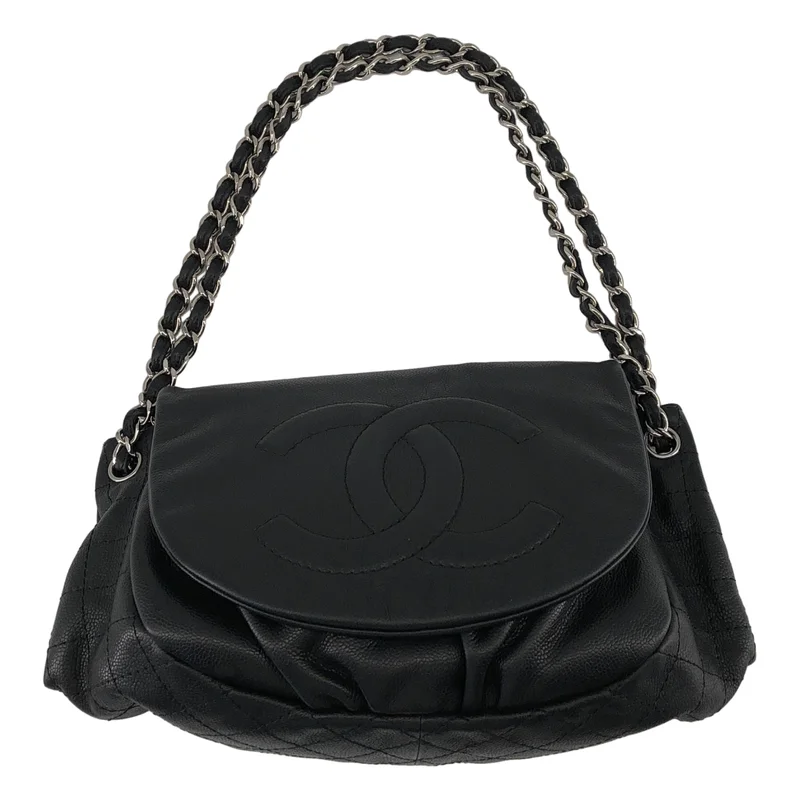 CHANEL / シャネル | ココマーク キャビアスキン ハーフムーン チェーン ショルダーバッグ |