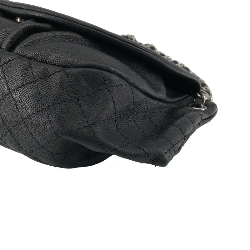 CHANEL / シャネル | ココマーク キャビアスキン ハーフムーン チェーン ショルダーバッグ |
