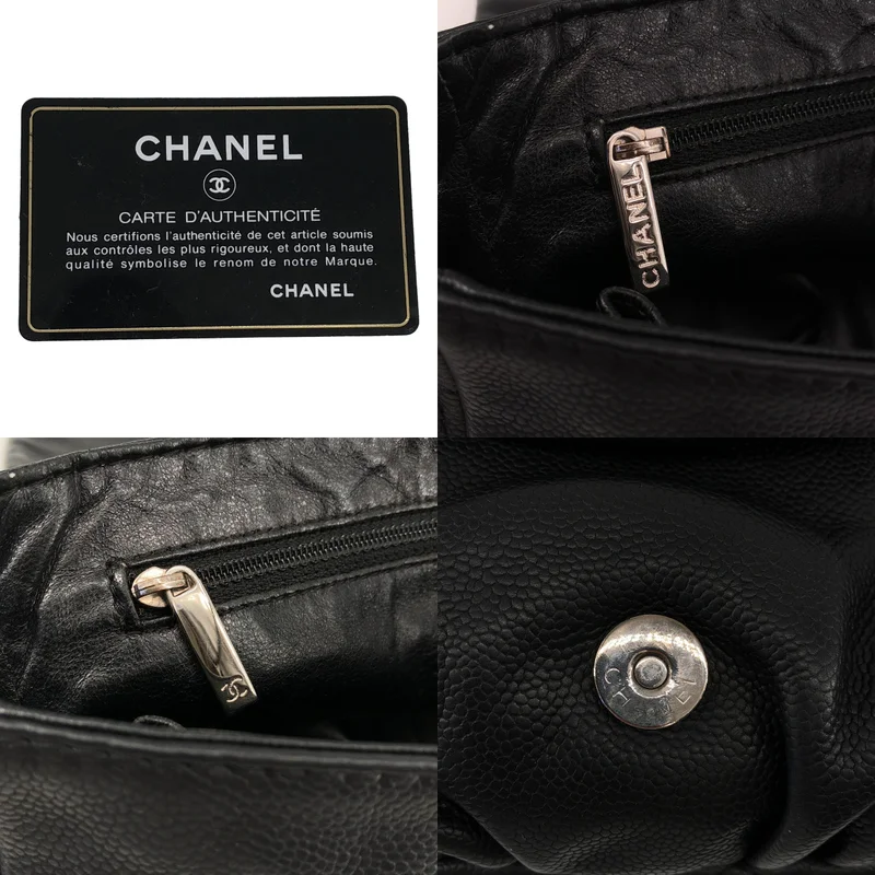 CHANEL / シャネル | ココマーク キャビアスキン ハーフムーン チェーン ショルダーバッグ |