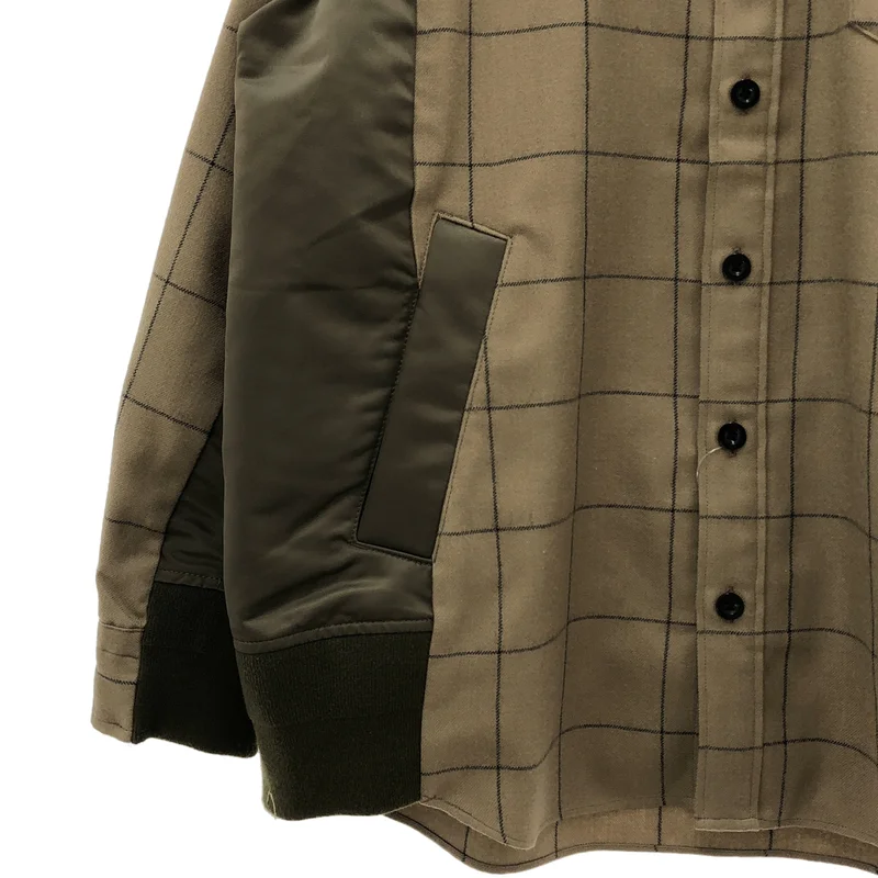 sacai / サカイ | Windowpane Shirt / ウール ウィンドウ ペーンシャツ | 1 | メンズ