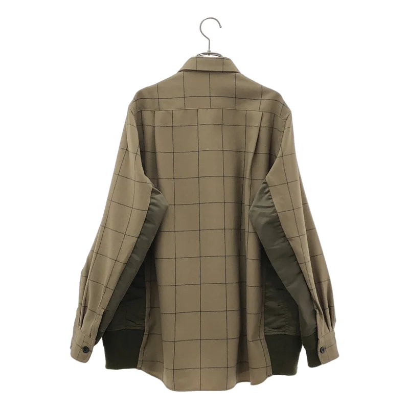 sacai / サカイ | Windowpane Shirt / ウール ウィンドウ ペーンシャツ | 1 | メンズ