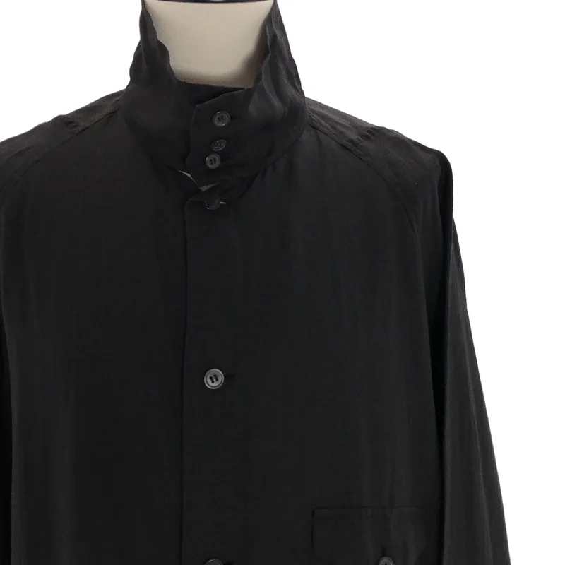 YOHJI YAMAMOTO POUR HOMME / ヨウジヤマモトプールオム | リネン混 スタンドカラー ロングシャツ | 2 | メンズ