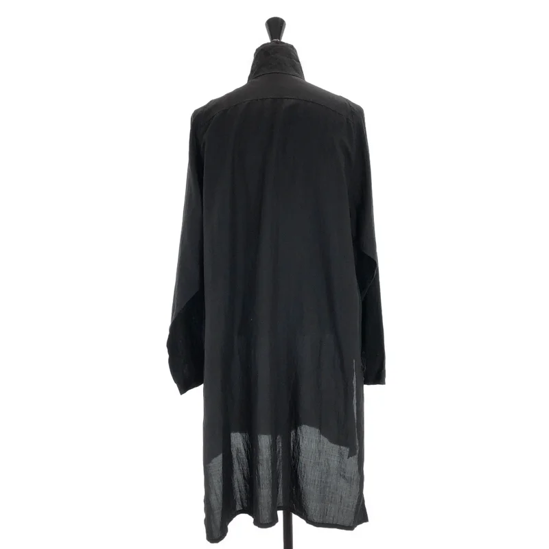 YOHJI YAMAMOTO POUR HOMME / ヨウジヤマモトプールオム | リネン混 スタンドカラー ロングシャツ | 2 | メンズ