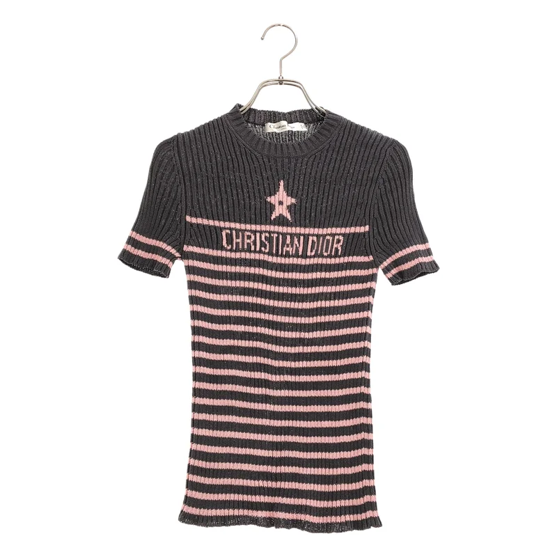 Christian Dior / クリスチャンディオール | Logo Star Short Sleeve Knit ロゴスター ニット | 36 | レディース