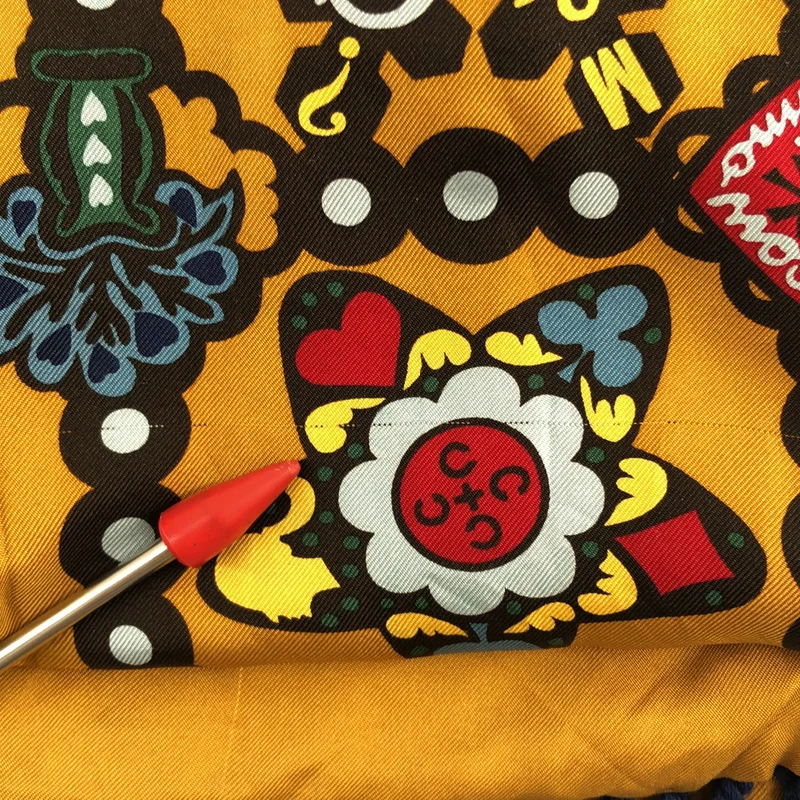 MOSCHINO / モスキーノ | シルク 切替 フリンジ ストール |
