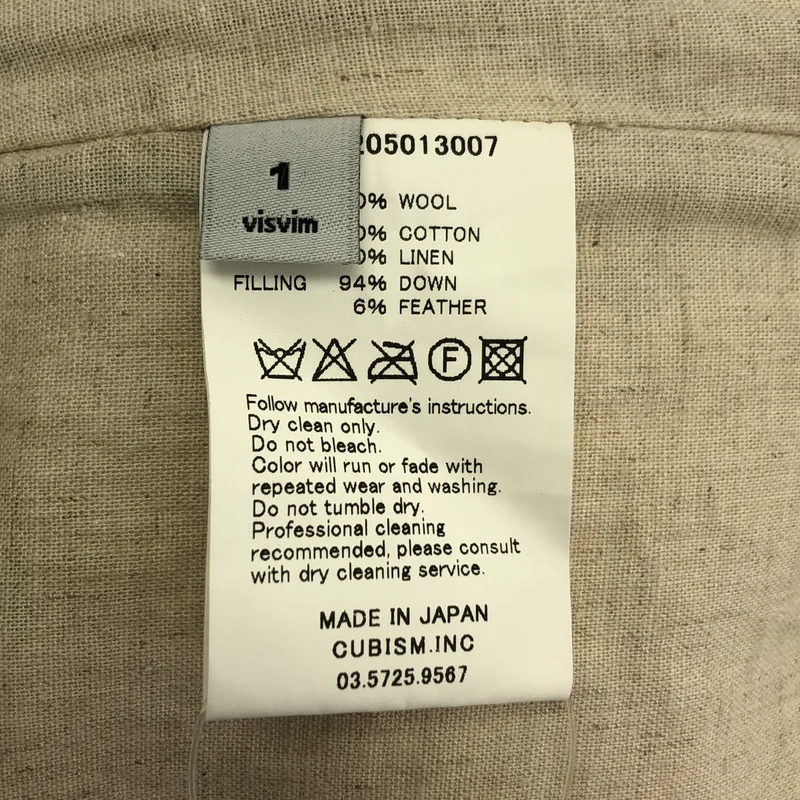 visvim / ビズビム | KERCHIEF DOWN JKT  / WOOL CHECK / ウール ダウンジャケット | 1 | メンズ