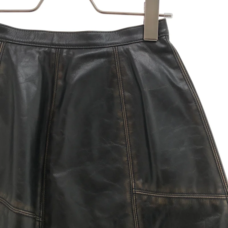 MARNI / マルニ | 2020AW | ヴィンテージ加工 カウレザー パッチワーク ロングスカート | 36 | レディース