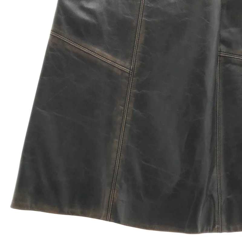 MARNI / マルニ | 2020AW | ヴィンテージ加工 カウレザー パッチワーク ロングスカート | 36 | レディース
