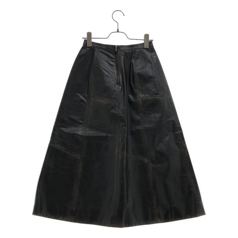 MARNI / マルニ | 2020AW | ヴィンテージ加工 カウレザー パッチワーク ロングスカート | 36 | レディース