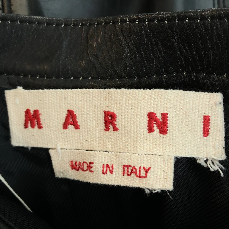 MARNI / マルニ | 2020AW | ヴィンテージ加工 カウレザー パッチワーク ロングスカート | 36 | レディース