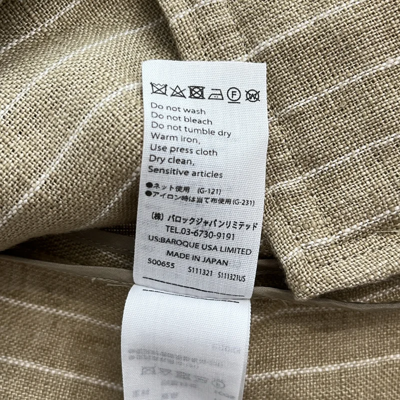 ENFOLD / エンフォルド | リネン ピンストライプ ノーカラールーズ ジャケット | 36 | レディース