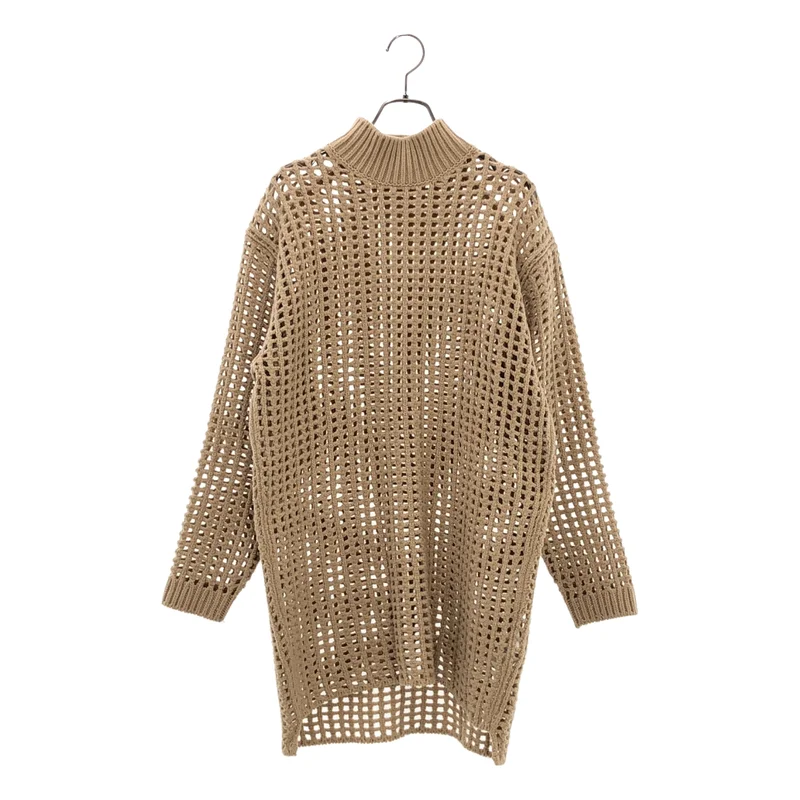 AURALEE / オーラリー | 2022AW | WOOL FELT YARN MESH KNIT MOCK NECK LONG PULLOVER / ウール フェルトヤーンニット モックネック ロングプルオーバー | 0 | レディース