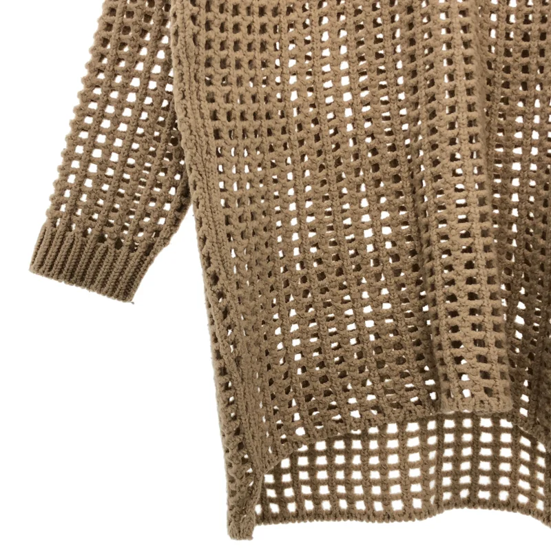 AURALEE / オーラリー | 2022AW | WOOL FELT YARN MESH KNIT MOCK NECK LONG PULLOVER / ウール フェルトヤーンニット モックネック ロングプルオーバー | 0 | レディース