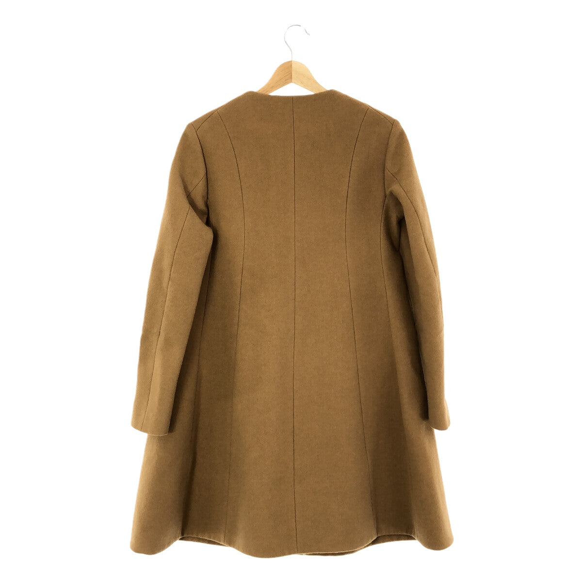 【美品】24AW 定価18.7万 DRAWER ドゥロワー ウール コート 36 Drawer / ドゥロワー | ウール ノーカラーコート | 36 | ベージュ