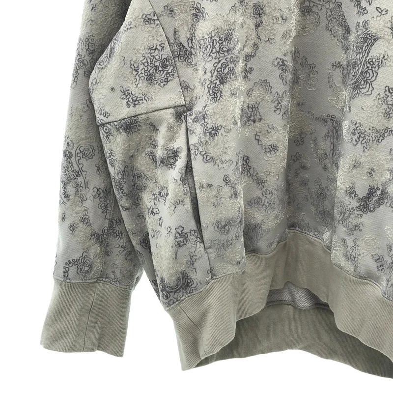 Mame Kurogouchi / マメクロゴウチ | 2024SS | Floral Flock Printed Fleece Lining Hoodie フーデッドパーカ | 2 | レディース